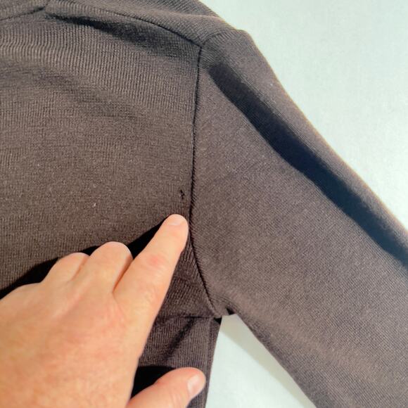 Nordstrom Savvy Shawl Collar Sweater Woman M 100% Extra Fine Merlino Wool Italy - Picture 4 of 11